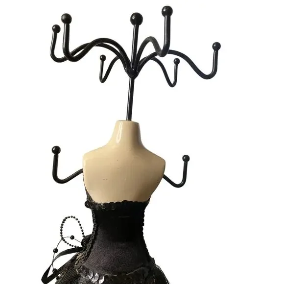 Black Formal Gown Mannequin Elegant Dress Jewelry Necklace Stand Display - Picture 13 of 15